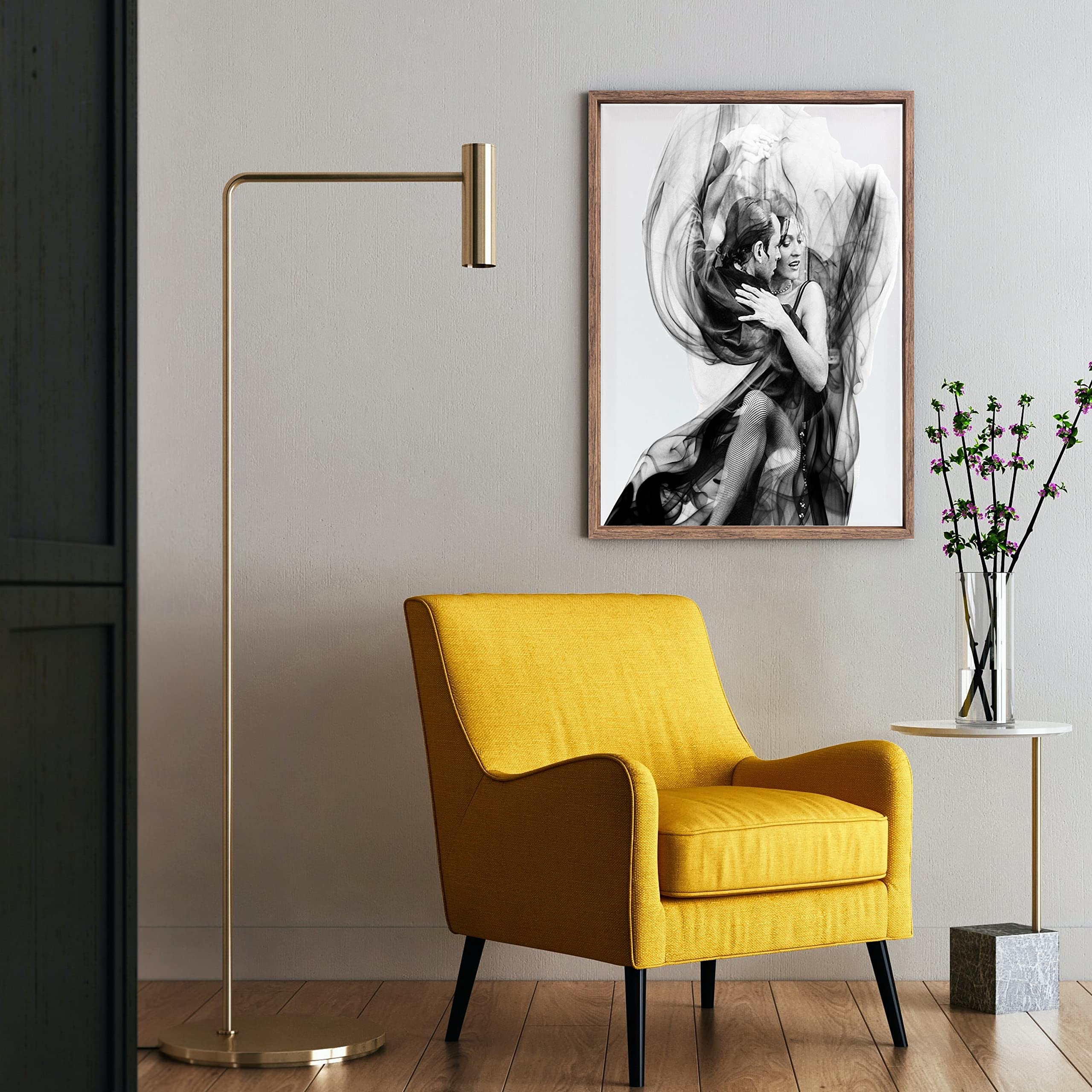 Cornice portafoto vuota per tela, su telaio, formato 80 x 120 cm, effetto legno di mela