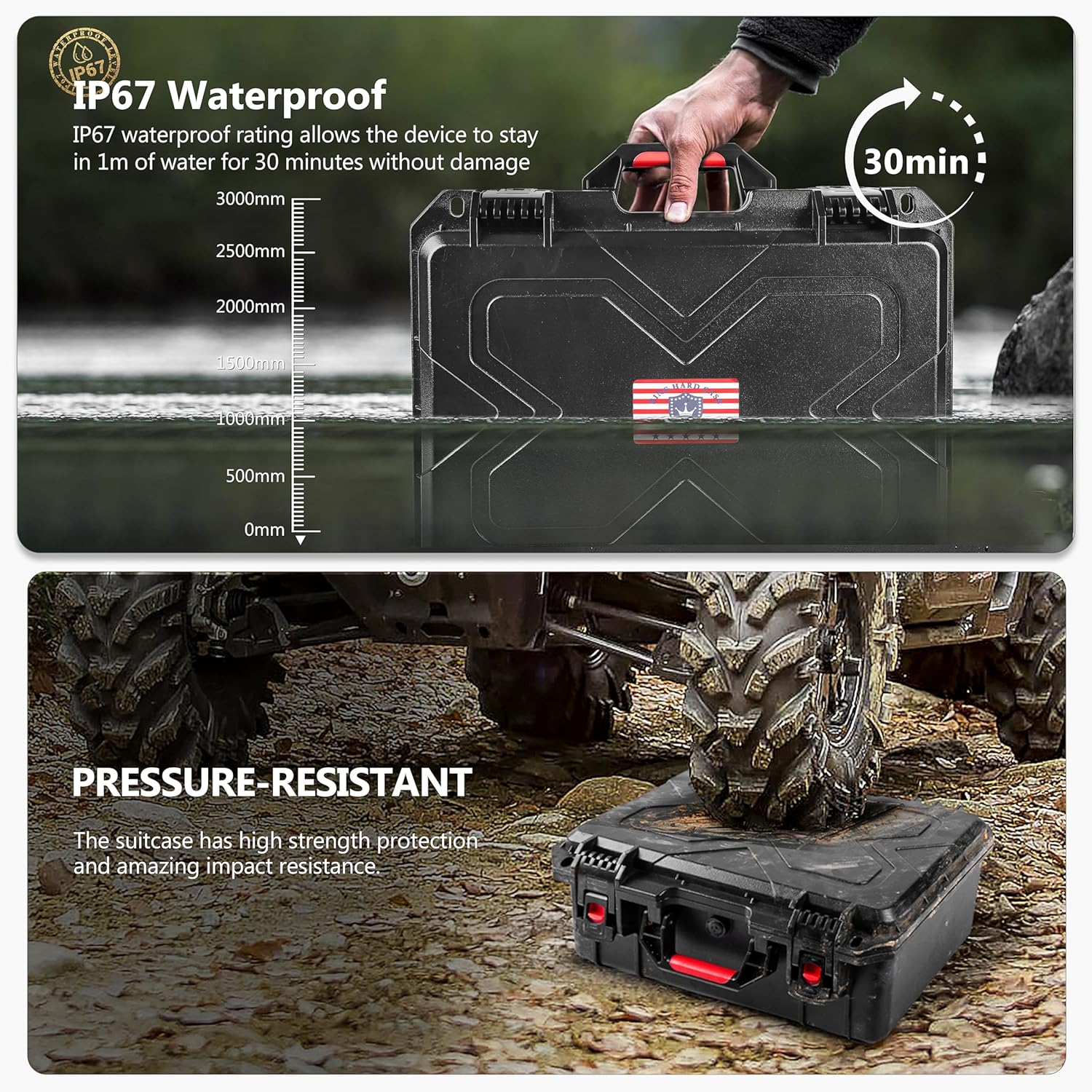 Gun Cases for Handguns, 5 Pistol Case & 21 Magazine Pre-Cut Multiple Pistols Shockproof Waterproof Hard Pistol Cases with Desiccant TSA Approved Firearm Travel Case - Image 5