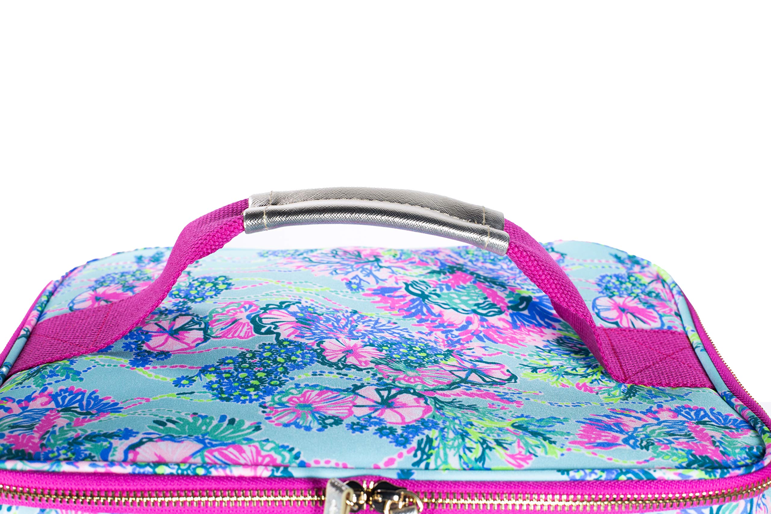 Lilly Pulitzer Insulated Wine Carrier Soft Cooler with Adjustable/Removable Strap and Double Zipper Close, Holds up to 4 Bottles of Wine, Beach You to It — Amazon image 2