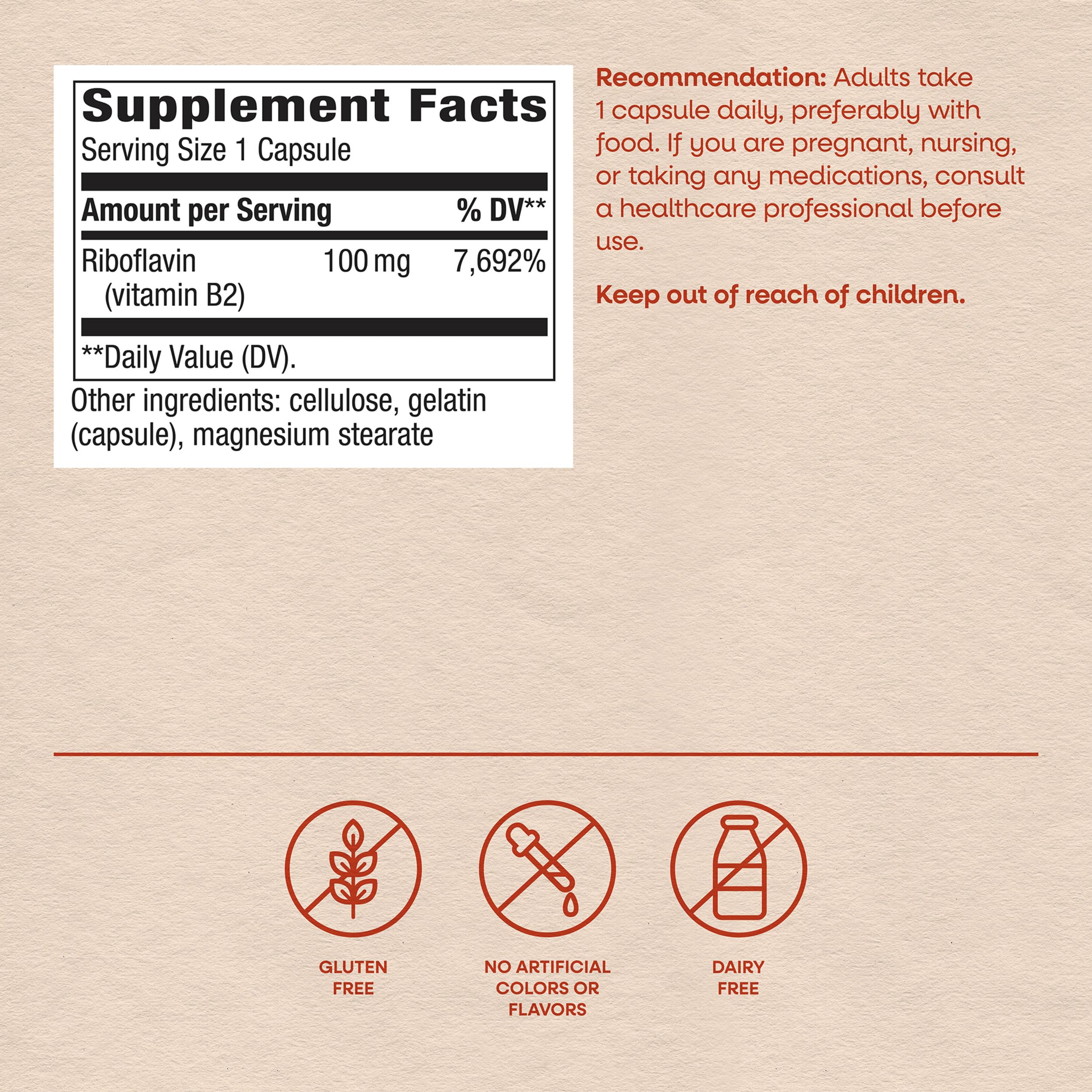 Nature's Way Riboflavin Vitamin B2, Cellular Energy Support*, 100 ct — Amazon image 6