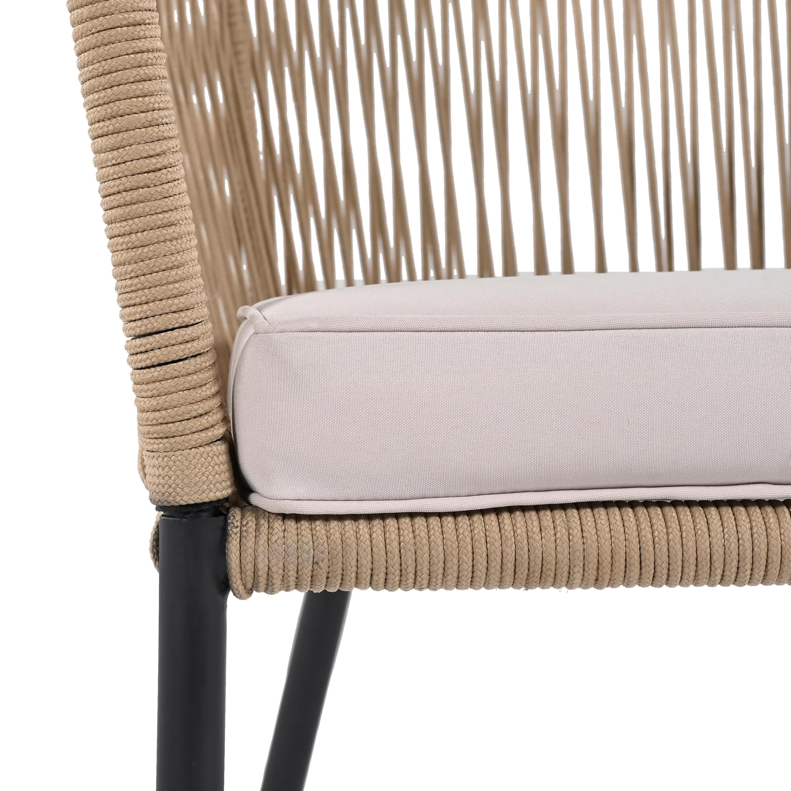 ESTEXO Bistro Set Balkonmöbel Sitzgruppe Outdoor Gartenset 2 Personen Rope Gartenset (Beige)