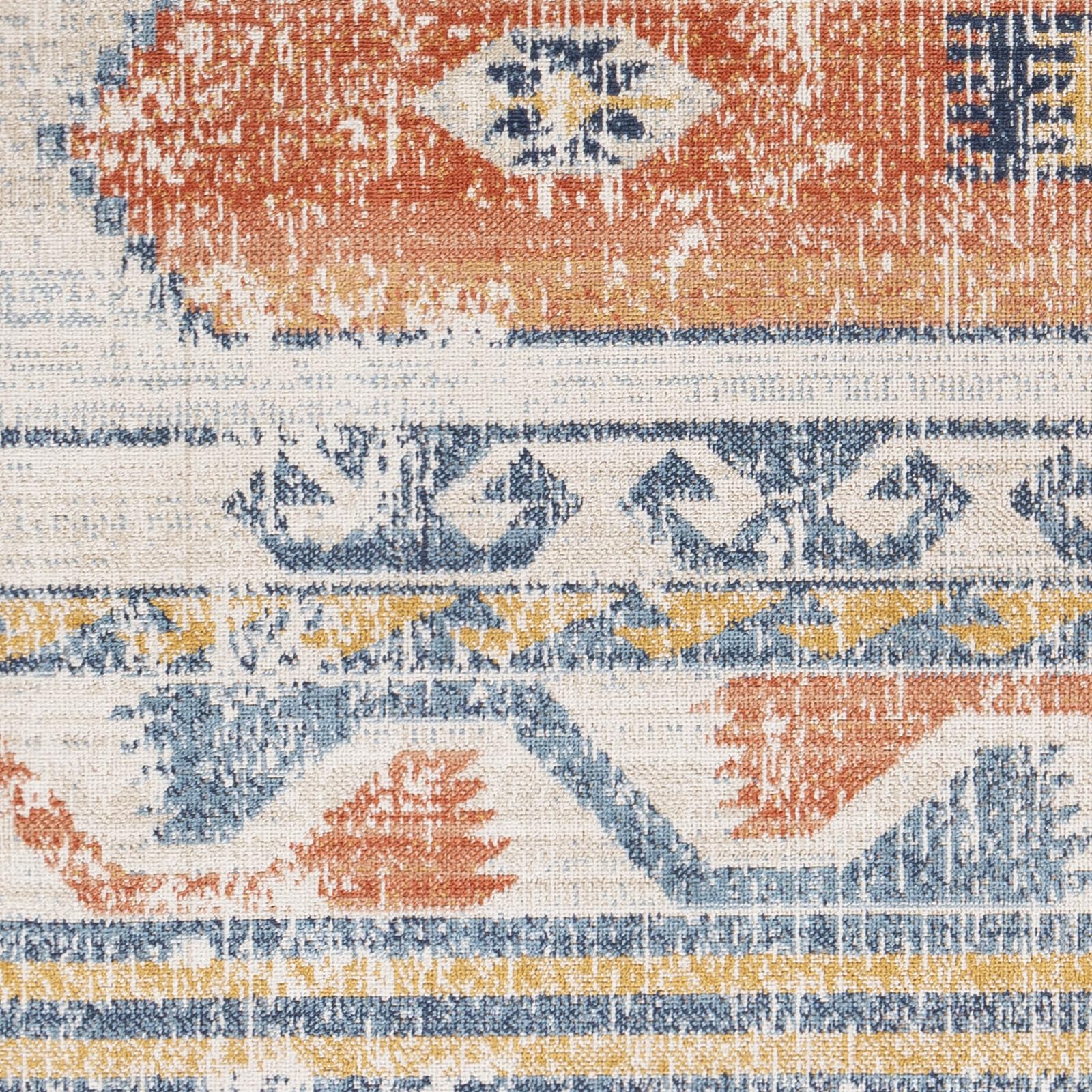 Livabliss Nawel Lusaka Tapis d’extérieur 200x275 cm – Rouille, Bleu, Bohème