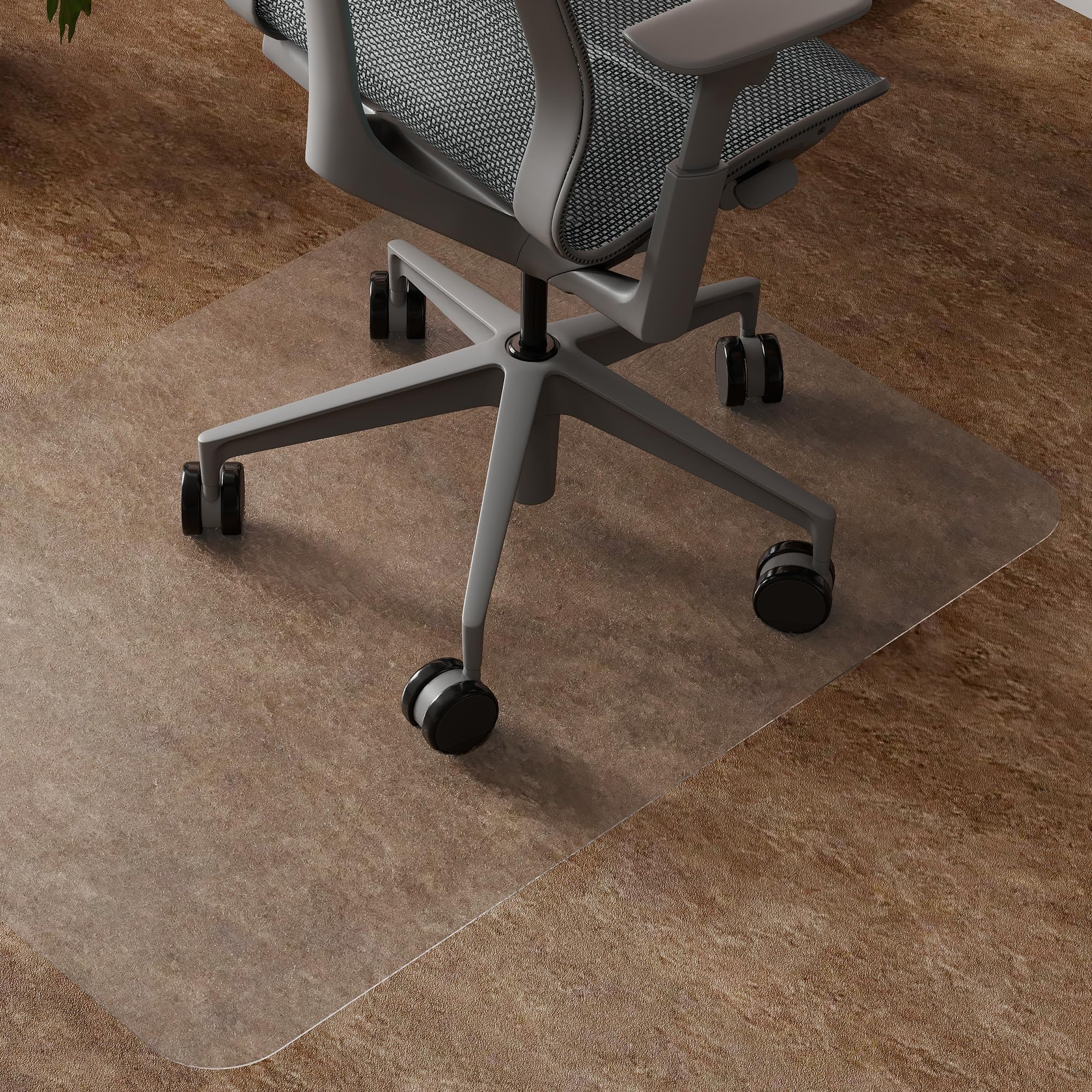 HOMCOM Alfombrilla Protectora para Suelos 90x120 cm Alfombra para Silla de Escritorio para Oficinas para el Hogar Resistente y Fácil de Limpiar Transparente