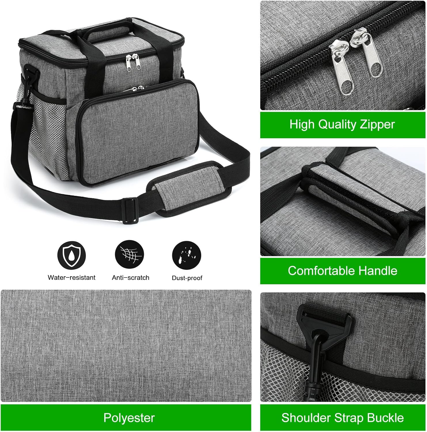 TMEOIIPY Storage Bag Compatible with Bissell SteamShot 39N7V/39N7A, Adjustable Dividers Handheld Steam Cleaner Organizer Bag, Carrying Case with Strong Zippers for Steam Shot Accessories(Bag Only!)