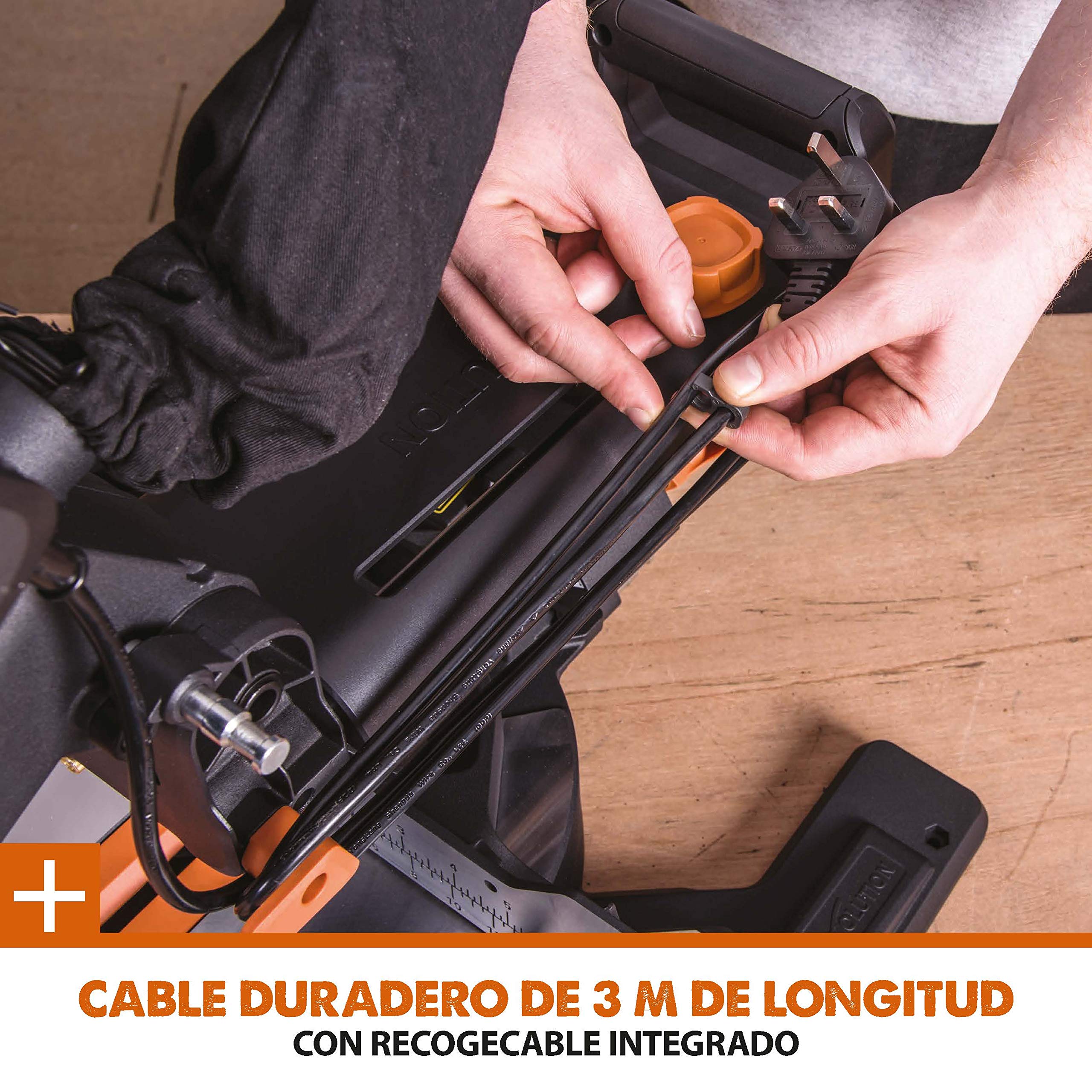 Evolution Power Tools R255SMS Sierra ingletadora Deslizante multimaterial, con Paquete Plus, Corta acero dulce, aluminio, plástico, madera con clavos incrustados 230 V, 255 mm