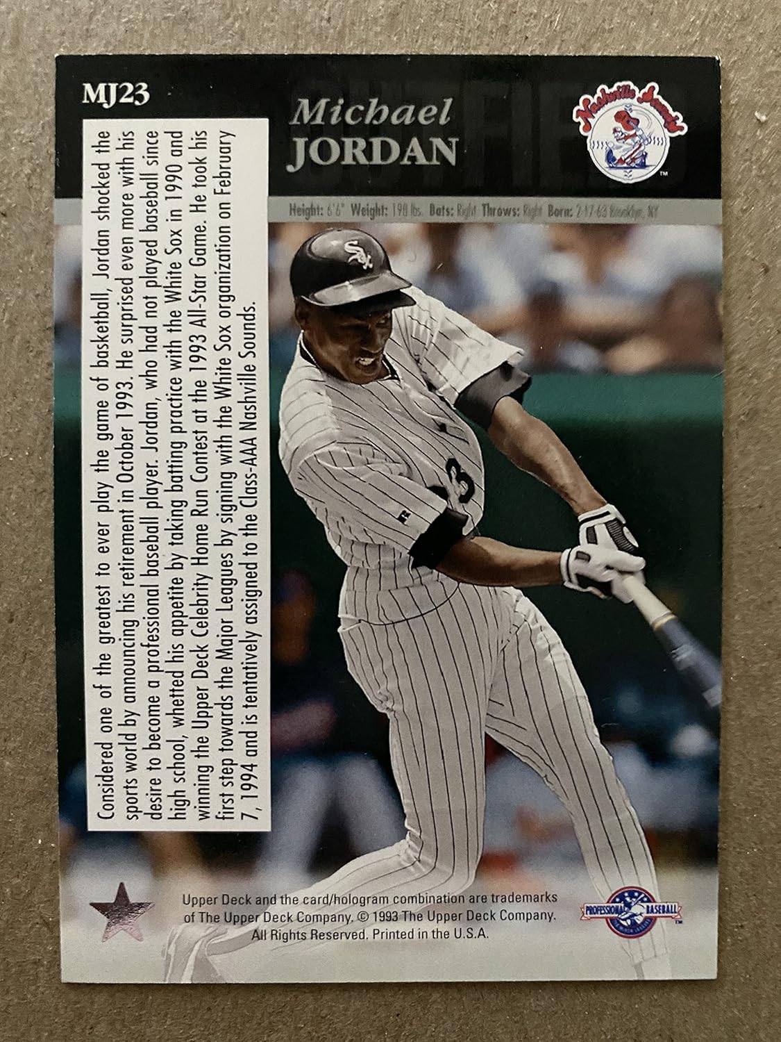 Michael Jordan Chicago Bulls Rookie Upper Deck #23 1993 Baseball Rookie Card Officially Licenced NBA Basketball Trading Card - THIS ITEM IS AVAILABLE FOR PURCHASE. PLEASE CLICK THIS HEADING AND THEN "SEE ALL BUYING OPTIONS" TO BUY