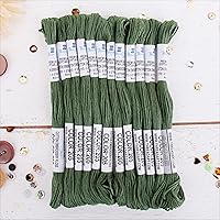 Vista 20 de 12 madejas ThreadArt Premium de hilo de bordar de algodón egipcio de fibra larga Gris antiguo 6 hilos divisibles de 8.75 yardas cada uno