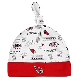 Gerber NFL Arizona Cardinals 3 Pack Bodysuit Sleep n Play Footie Cap Registry Gift Set, red/white Arizona Cardinals, 0-3M