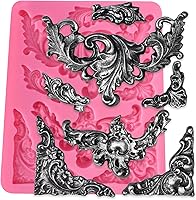 Vista 14 de FUNSHOWCASE Curlicue - Molde de silicona con temática de encaje floral para decoración de cupcakes, pasta de azúcar, chocolate, fondant, resina