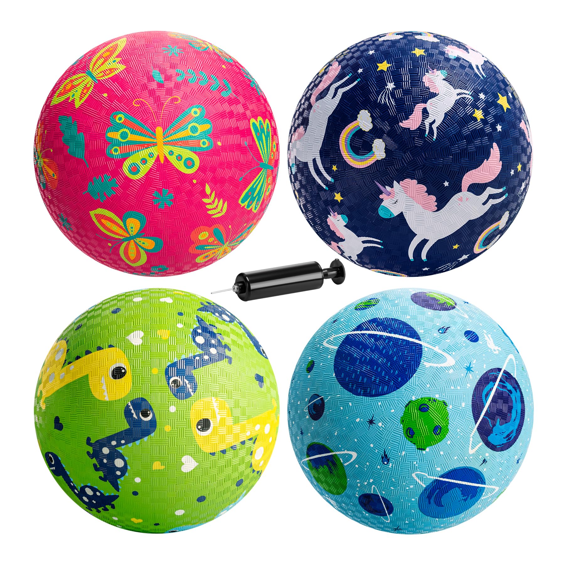 Vastoy 6 Inch Playground Ball Set of 4 for Kids Ages 1-6, Dodgeball and Kick balls with Pump