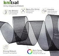 Vista 3 de Cinta de organza negra de 1-1/2 pulgadas x 50 yardas, cinta transparente para envolver regalos, lazos para el cabello, decoraciones, arreglos