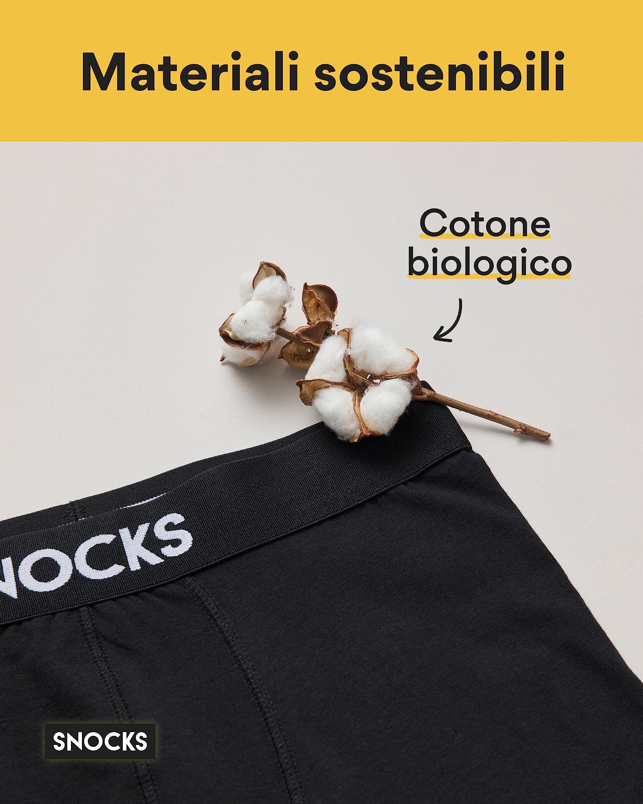 Snocks Pacco 6 Boxer Uomo Cotone Bio Elasticizzato - Mutande Uomo Senza Etichette Irritanti - Boxer Pack Taglia S-4XL