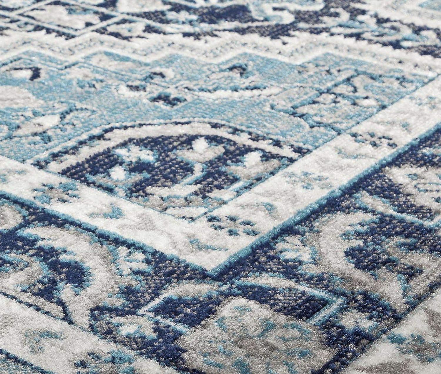 Rugs America FY15A Midnight Blue Farmhouse Vintage Area Rug 2'6" x 8'