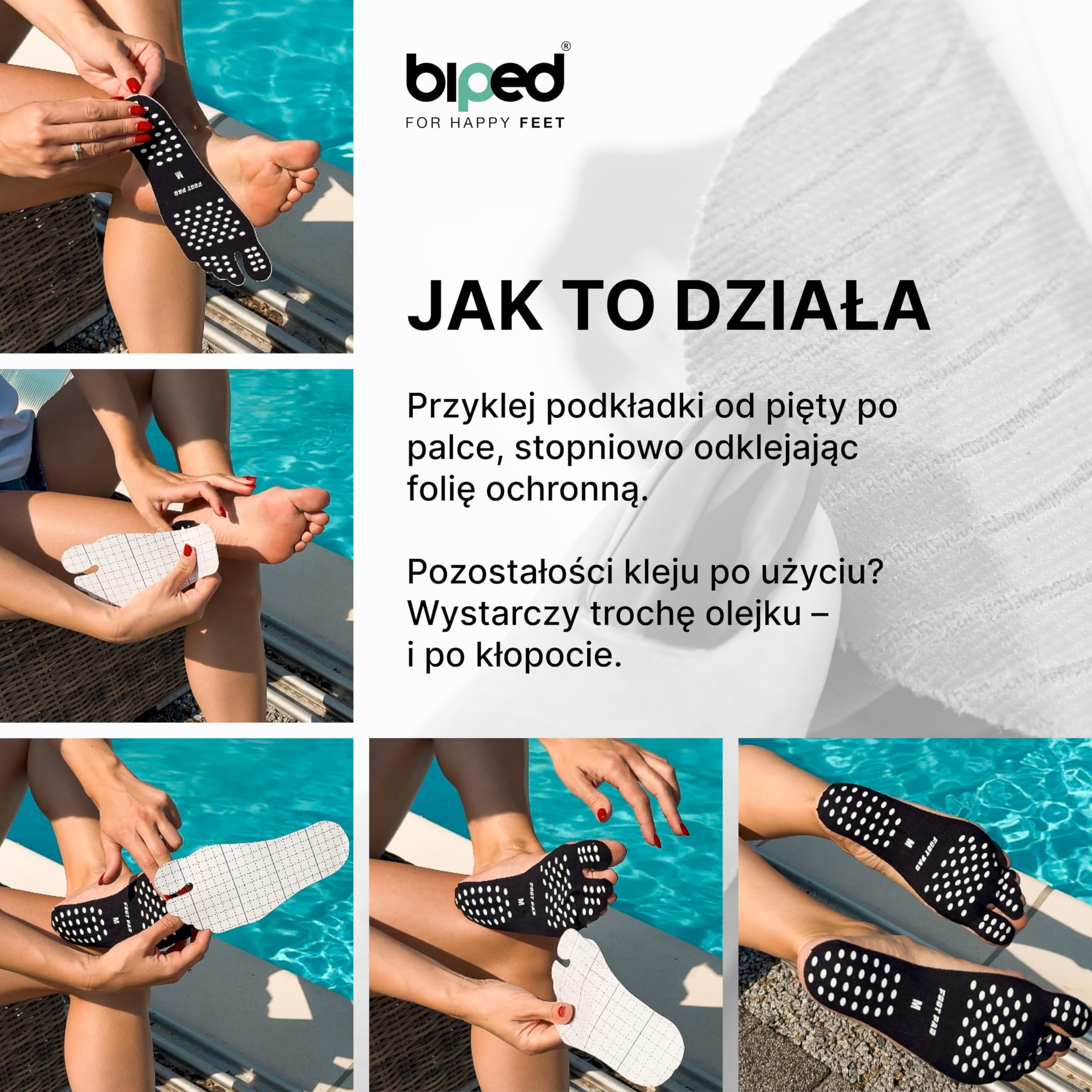 biped 3 pary BEACH TAPE podeszwy boso – antypoślizgowe nakładki na stopy na plażę, basen, jogę i na zewnątrz – wodoodporne i odporne na wysoką temperaturę z2931(black,S = 32-35)