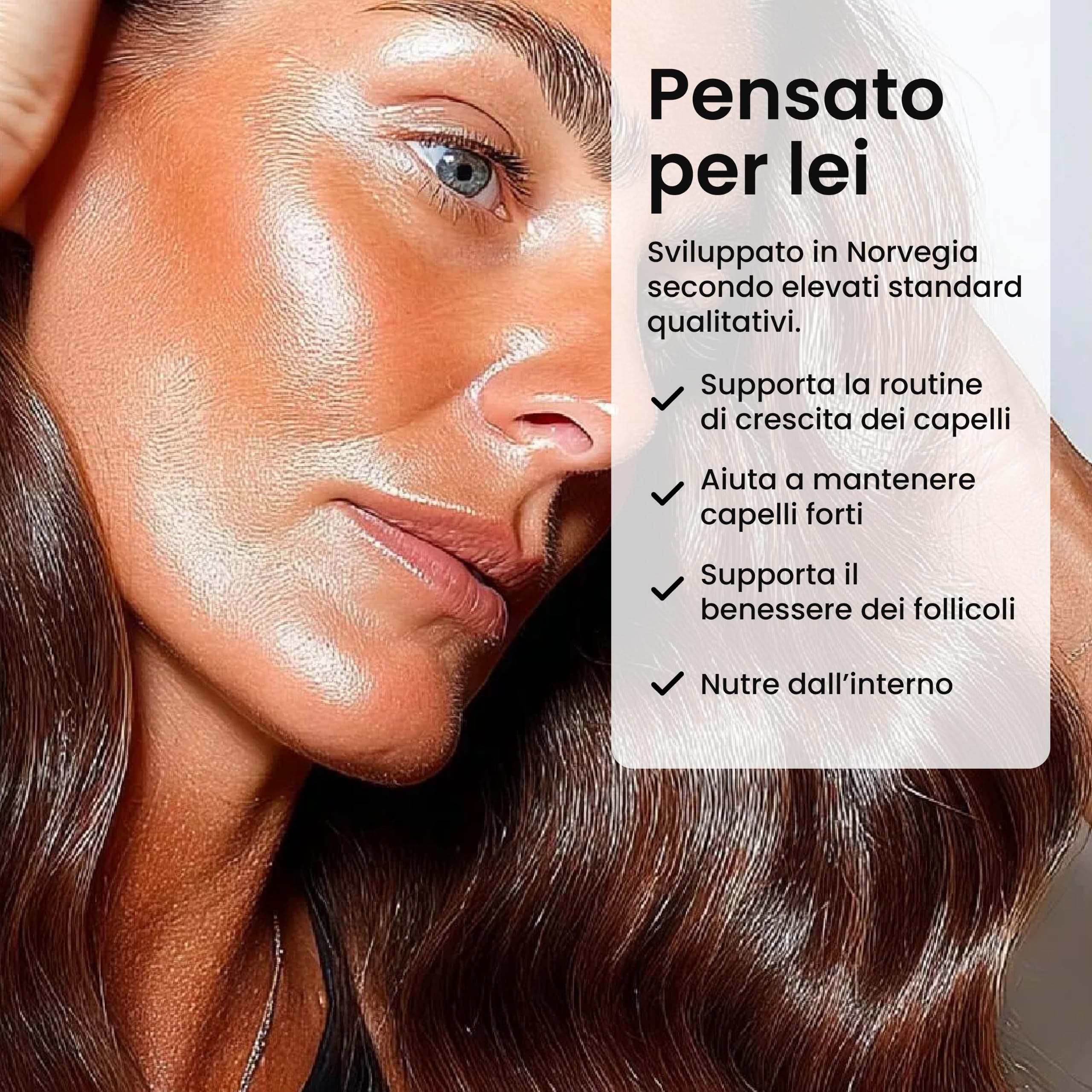 Integratori per Capelli Donna con Biotina 2500mcg, Migliora la Crescita Capelli e Aiuta l'Anticaduta Capelli Donna, Hair Luxious® Integratore Capelli, Qualità Nordica Premium, 60 Compresse