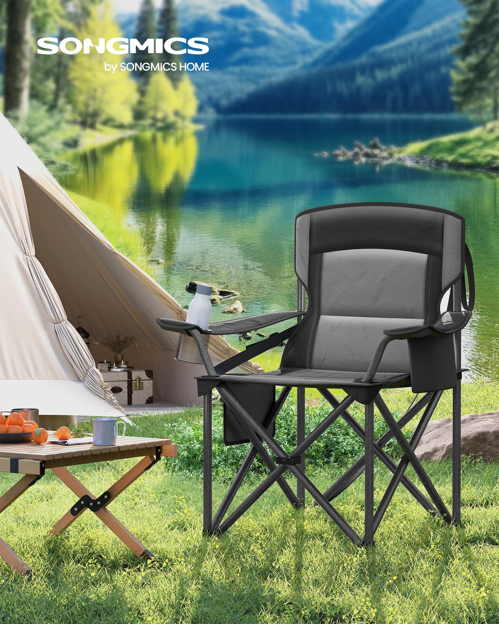 Amazon.com: SONGMICS Oversized Lumbar Support Camping Chair
