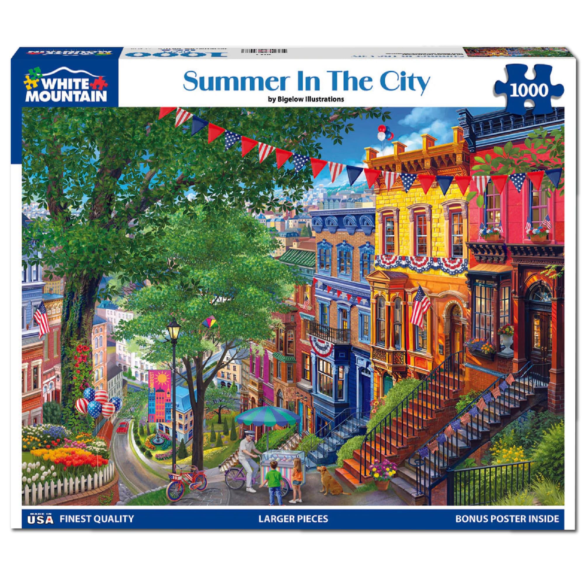 White Mountain Puzzle da 1000 pezzi, 4 luglio, estate in città | Pezzi grandi, regalo per adulti e famiglia, 61 x 76,2 cm, patriottico