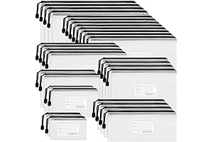 EOOUT 30pcs Mesh Zipper Pouch, Organizer Bags, Waterproof , Plastic Zip File...