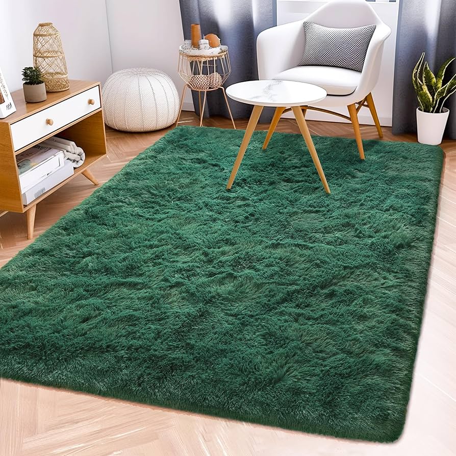 Amazon.com: Awaytail Fluffy Rug Stain Resistant 4x6 Feet, Dark