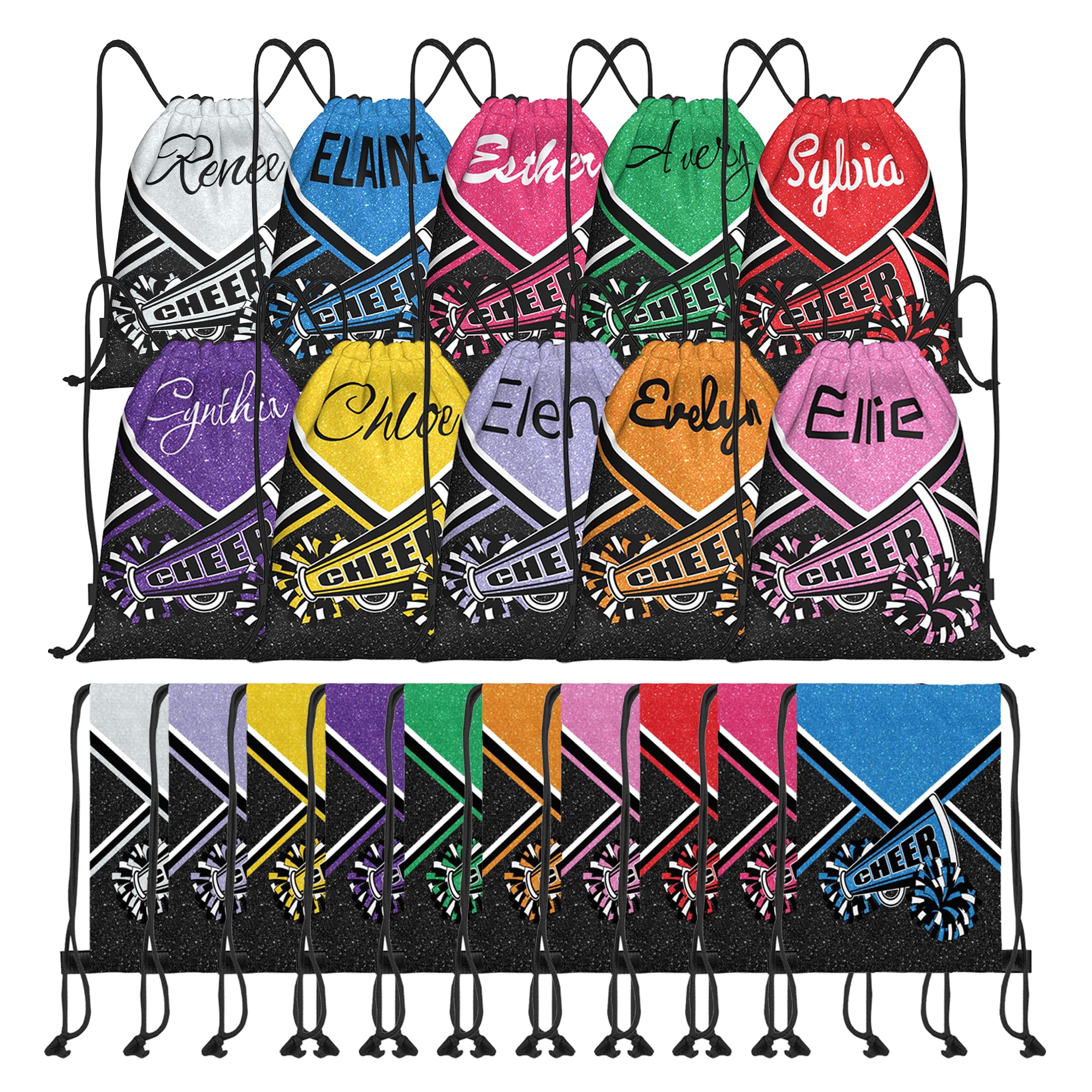 Personalized Cheer Drawstring Bag Custom Cheerleading Bags with Name Cheer Drawstring Bag for Cheerleaders Cheerleader Gift