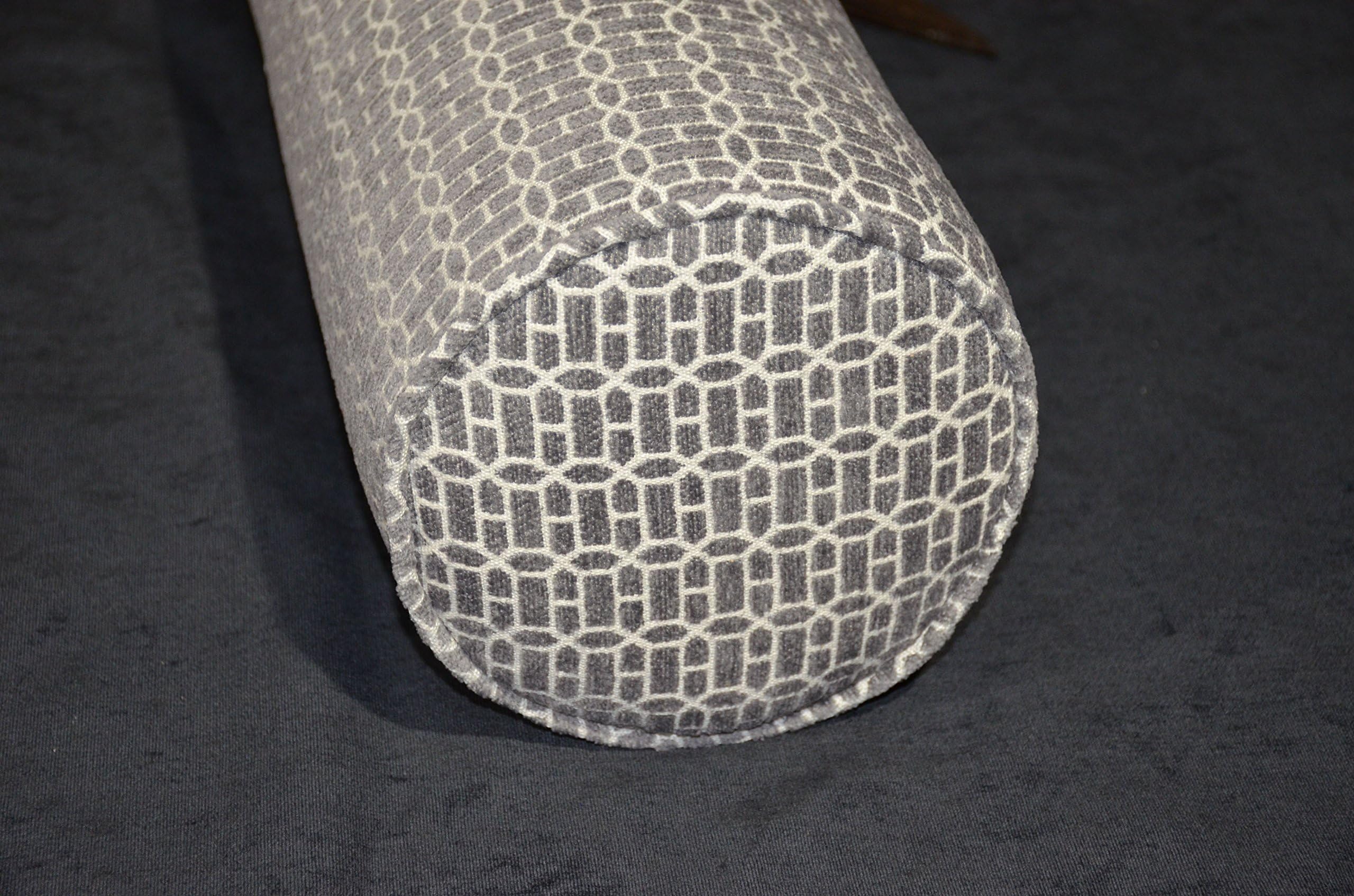 micama Bolster Pillow Cover. Gateway Chenille Grey.