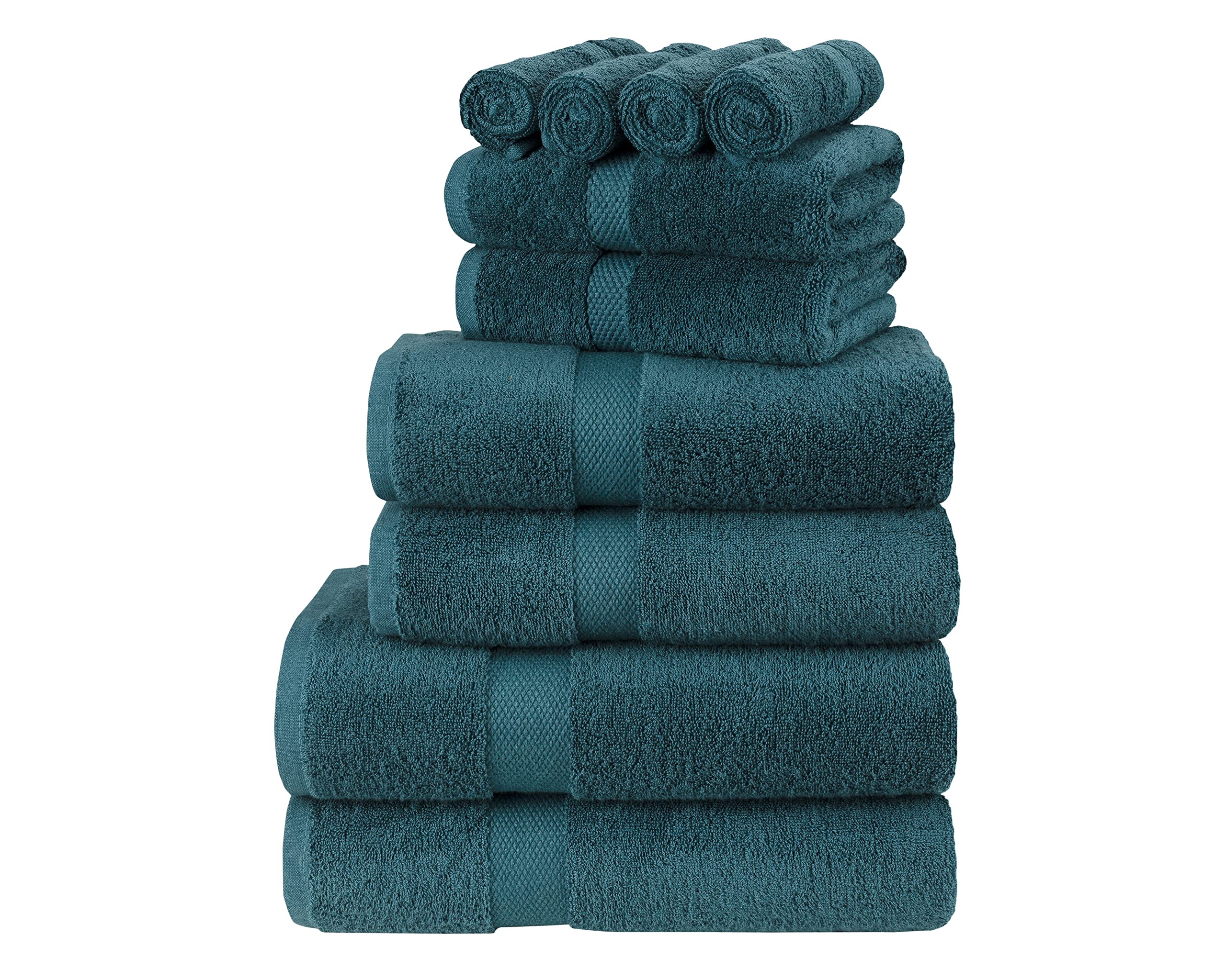 La Maison 100% Egyptian Cotton 600GSM Superior Towel Bale Set Face Hand Towel Bath Towel 10 Piece Super Soft Everyday Use (Jade)