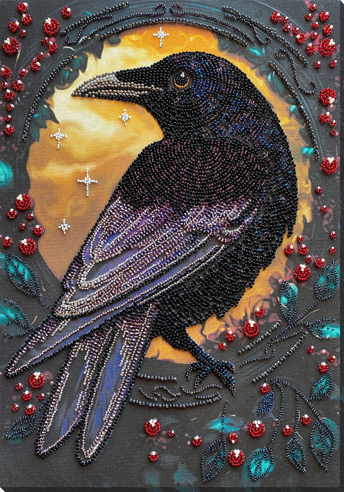 Zestaw do haftowania głównych koralików Abris Art - Black Raven AB-904
