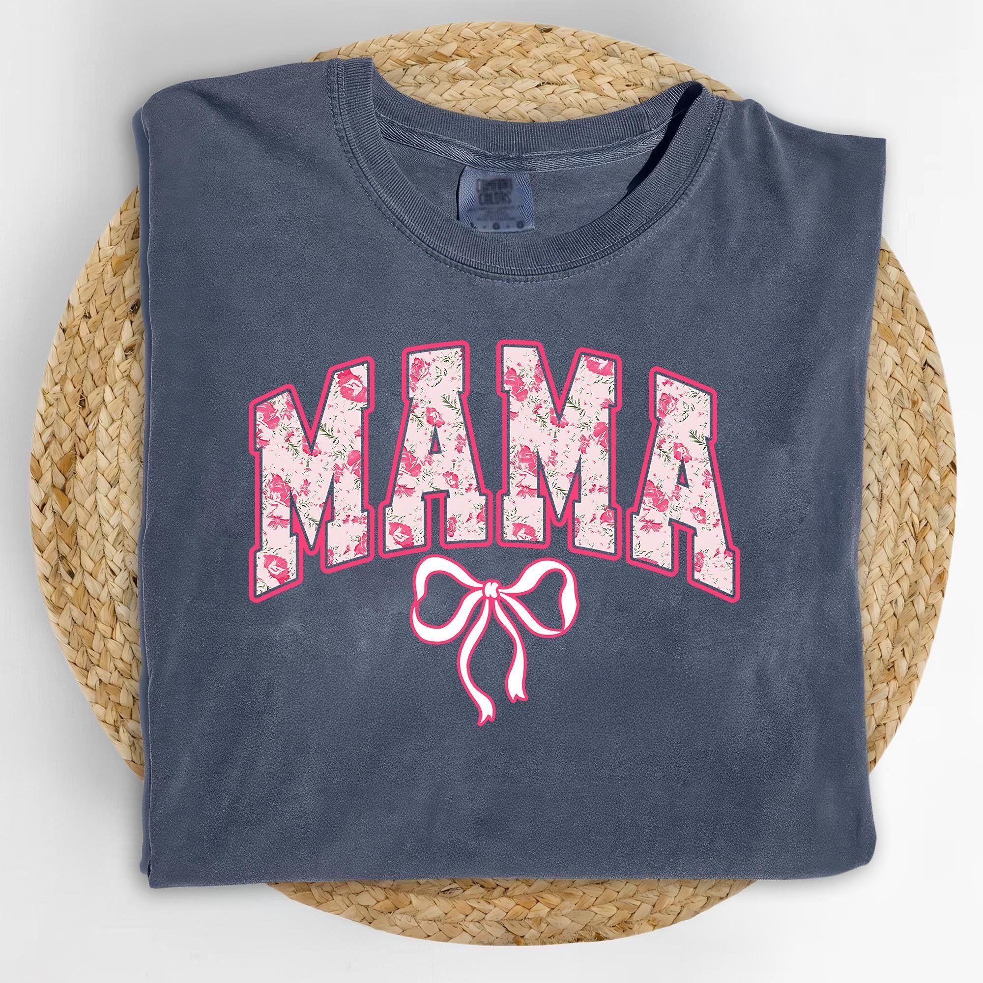 Vintage Floral Bow Mama Shirt Comfor …