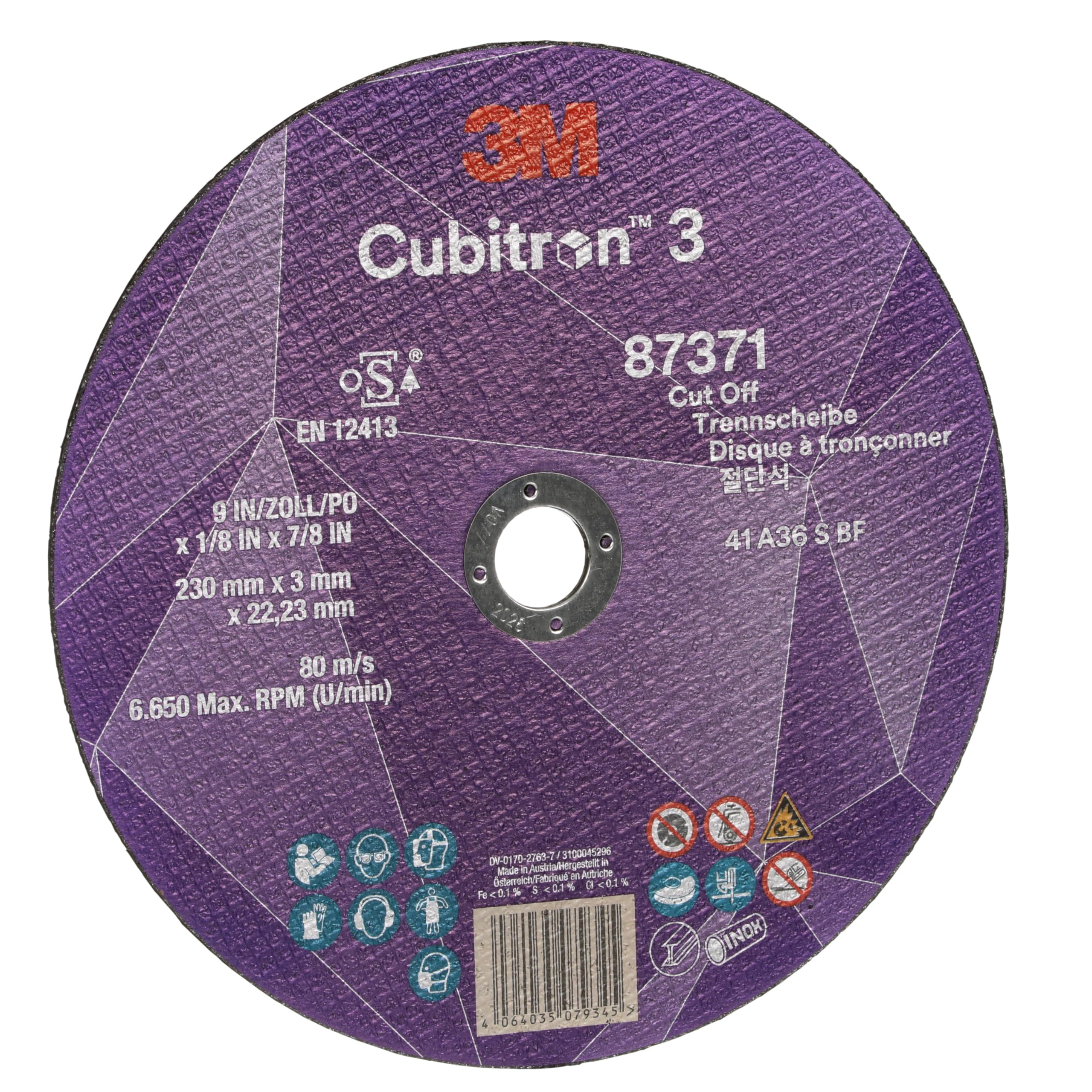 3M Cubitron 3 Trennscheibe, 87371, 36+, T41, 230 mm x 3 mm x 22, 23 mm, EN | 25/Pack