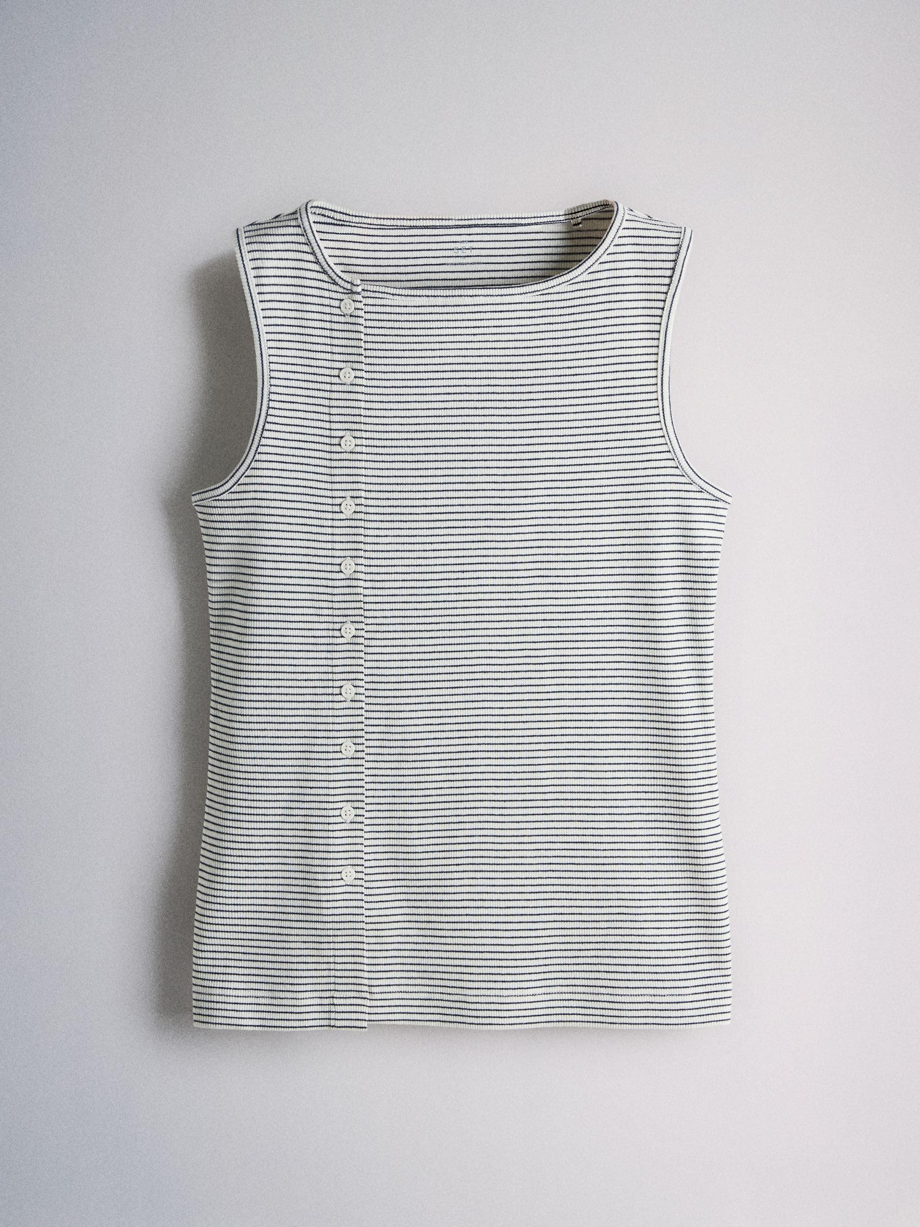 THE SET Mujeres Pack de 3 camisetas sin mangas con botones laterales