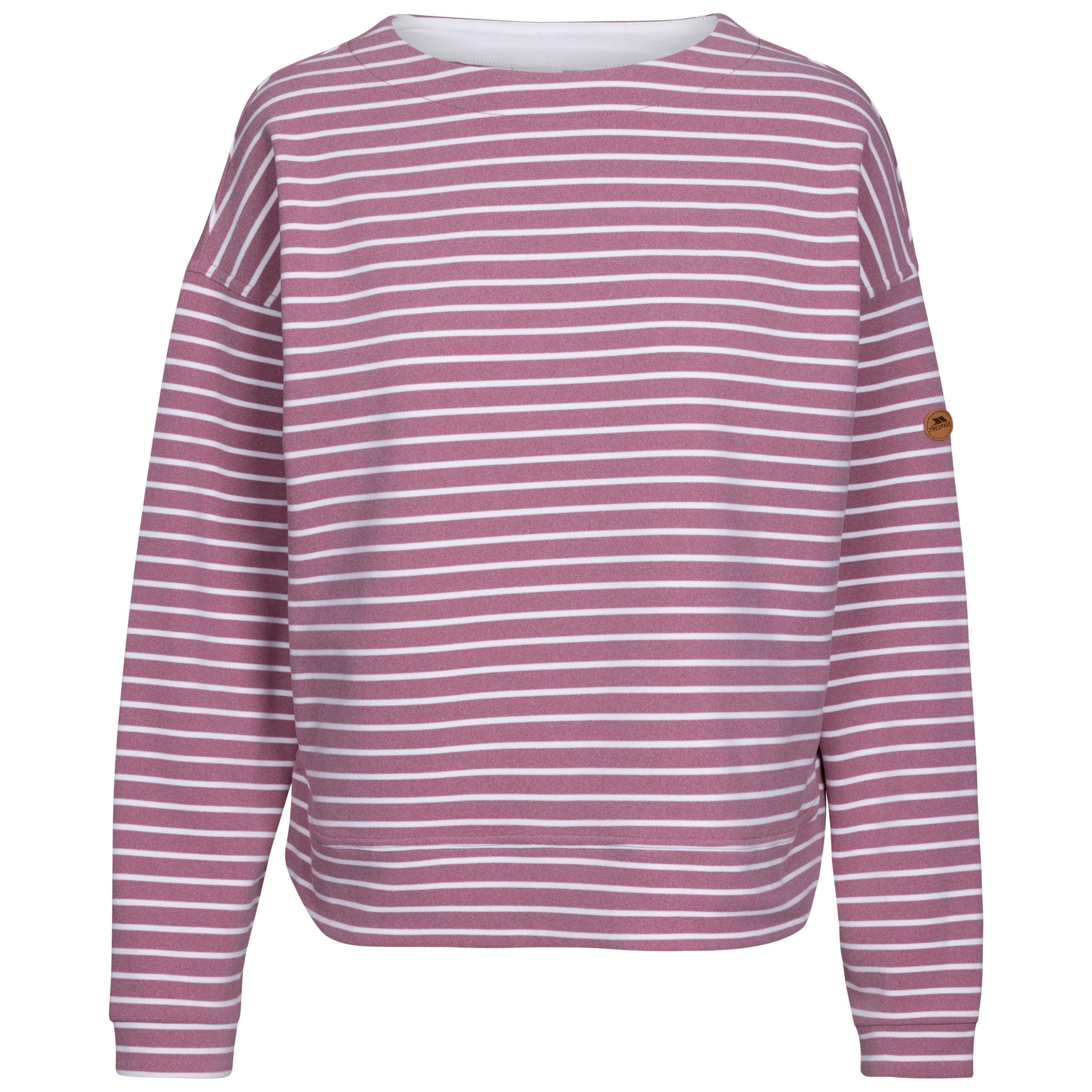 Trespass Womens Casual Top Soothing - Long Sleeve Jumper, Round Neck Casual Fall Sweater, Ladies Yarn Dyed Stripe Top, Soft Touch Fabric Weight 270GSM
