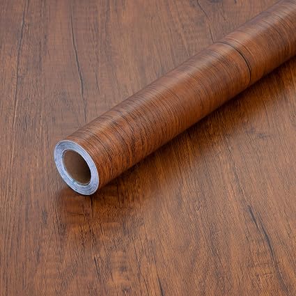 Decoroom Peel and Stick Wood Grain Contact Paper 17.71"x118" Brown