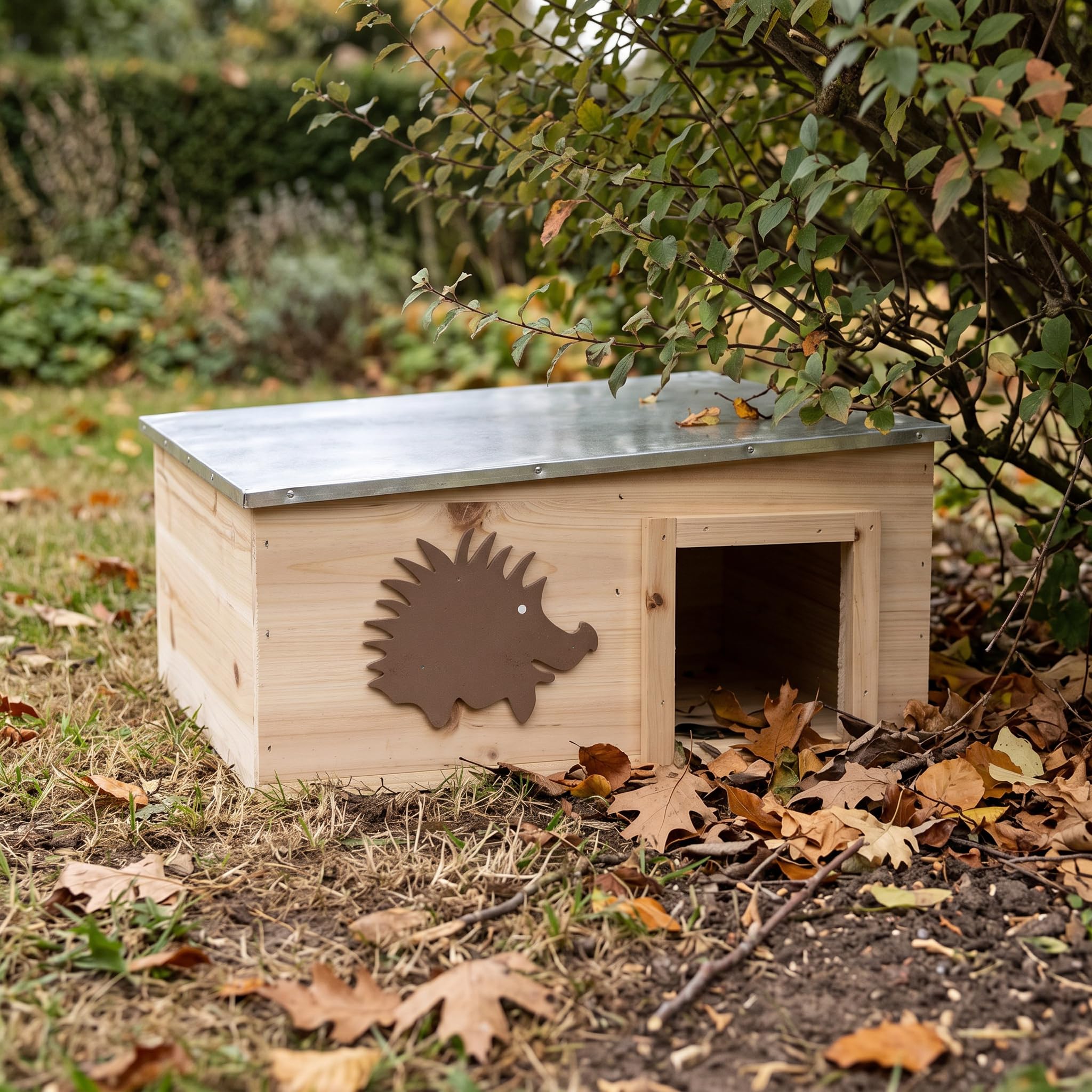 CULT at home Igelhaus mit Boden aus Holz 37 x 37 x 18 cm