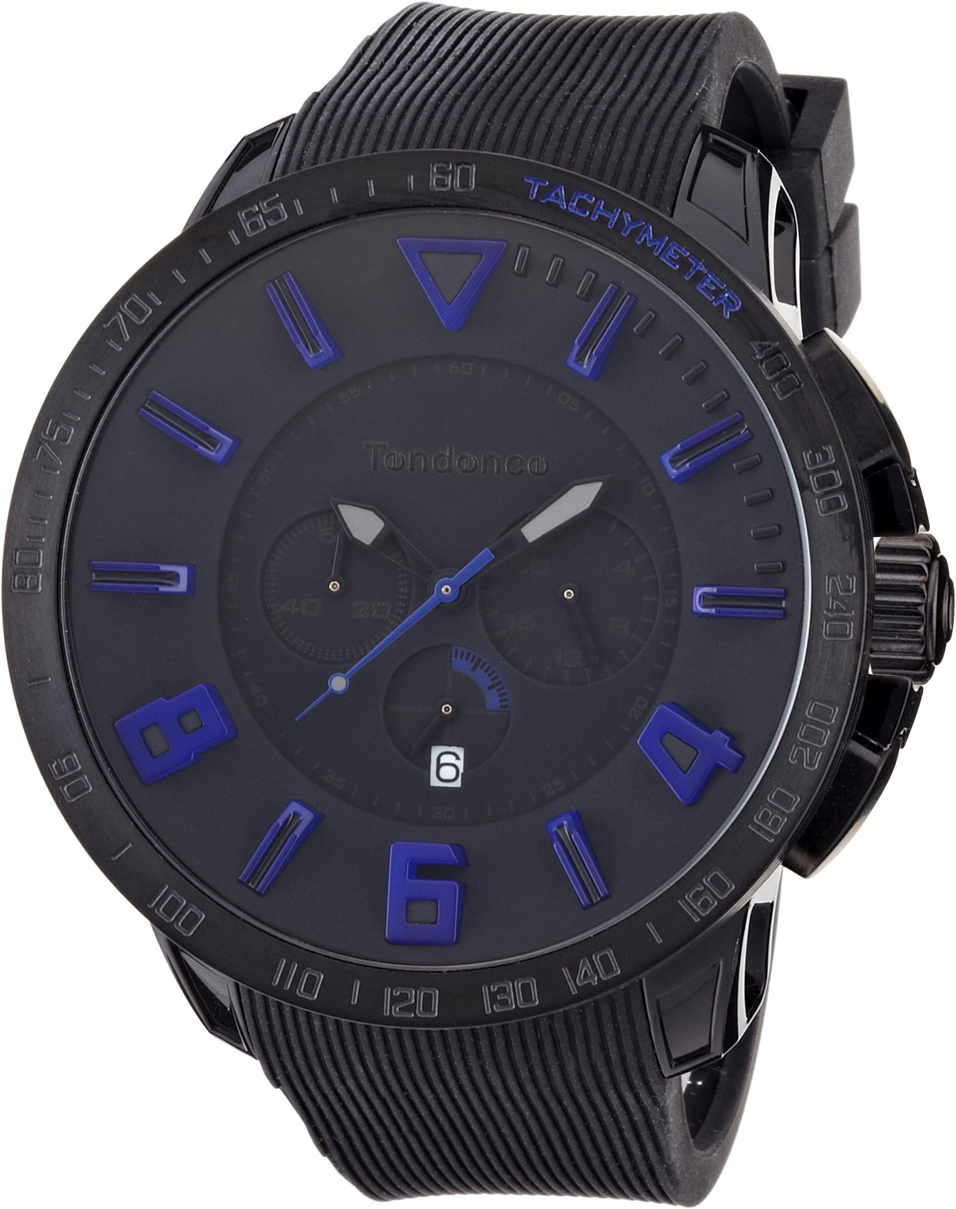 Tendence Gulliver Sport Unisex Quartz Watch with Blue Dial Analogue Display and Black Plastic or PU Strap TT560004