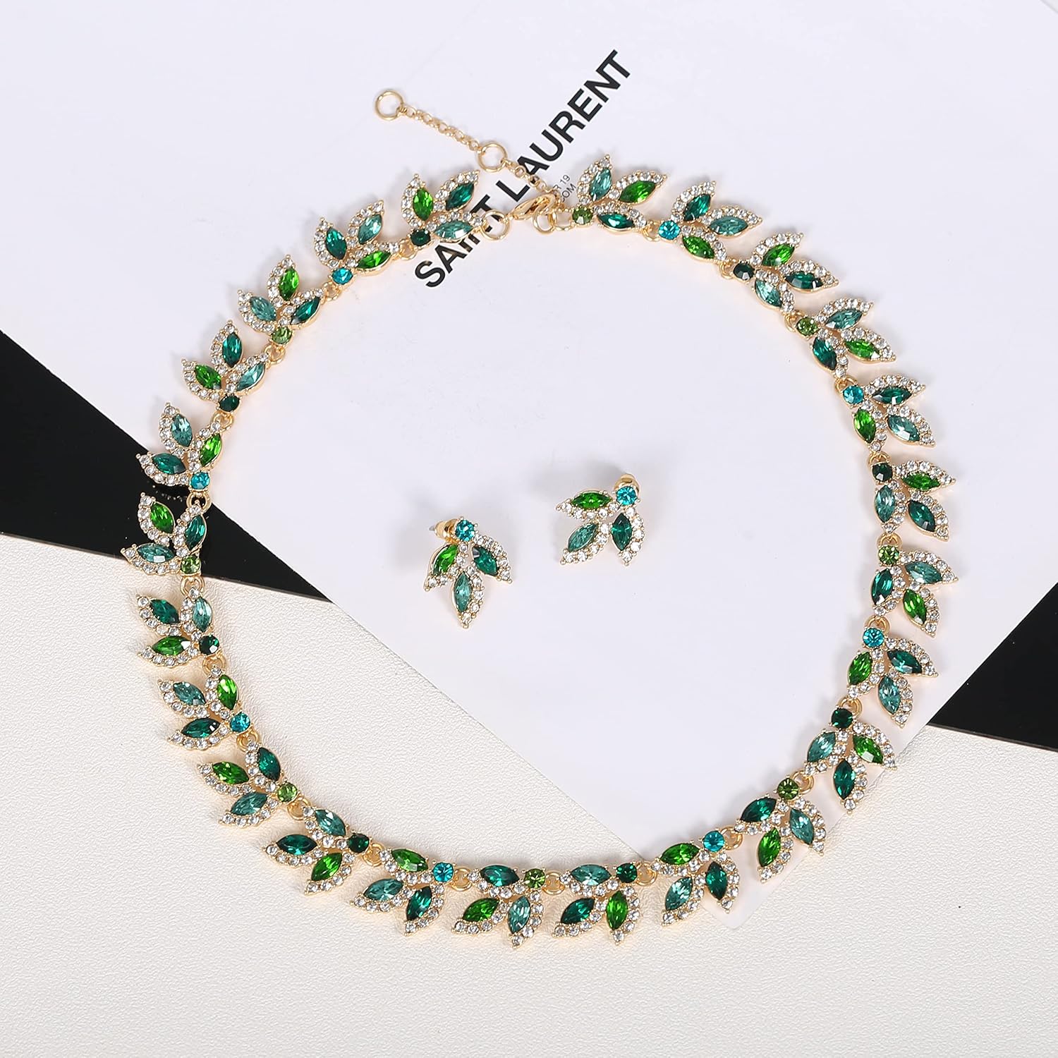 Miniatura 4 de ENSKEFEN Juego de joyas de boda collar de diamantes de imitación conjunto de joyas de novia conjuntos de joyas de disfraces para mujeres joyería de