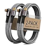 Ruaeoda USB C Cable 6 ft,2Pack USB C to C Charger Cable 60W Type C Fast Charging Cable Cord Right Angle USBC Compatible with 1Phone 15 Pro Max Plus Samsun,g S23/22, MacBook Air Pro 2020,