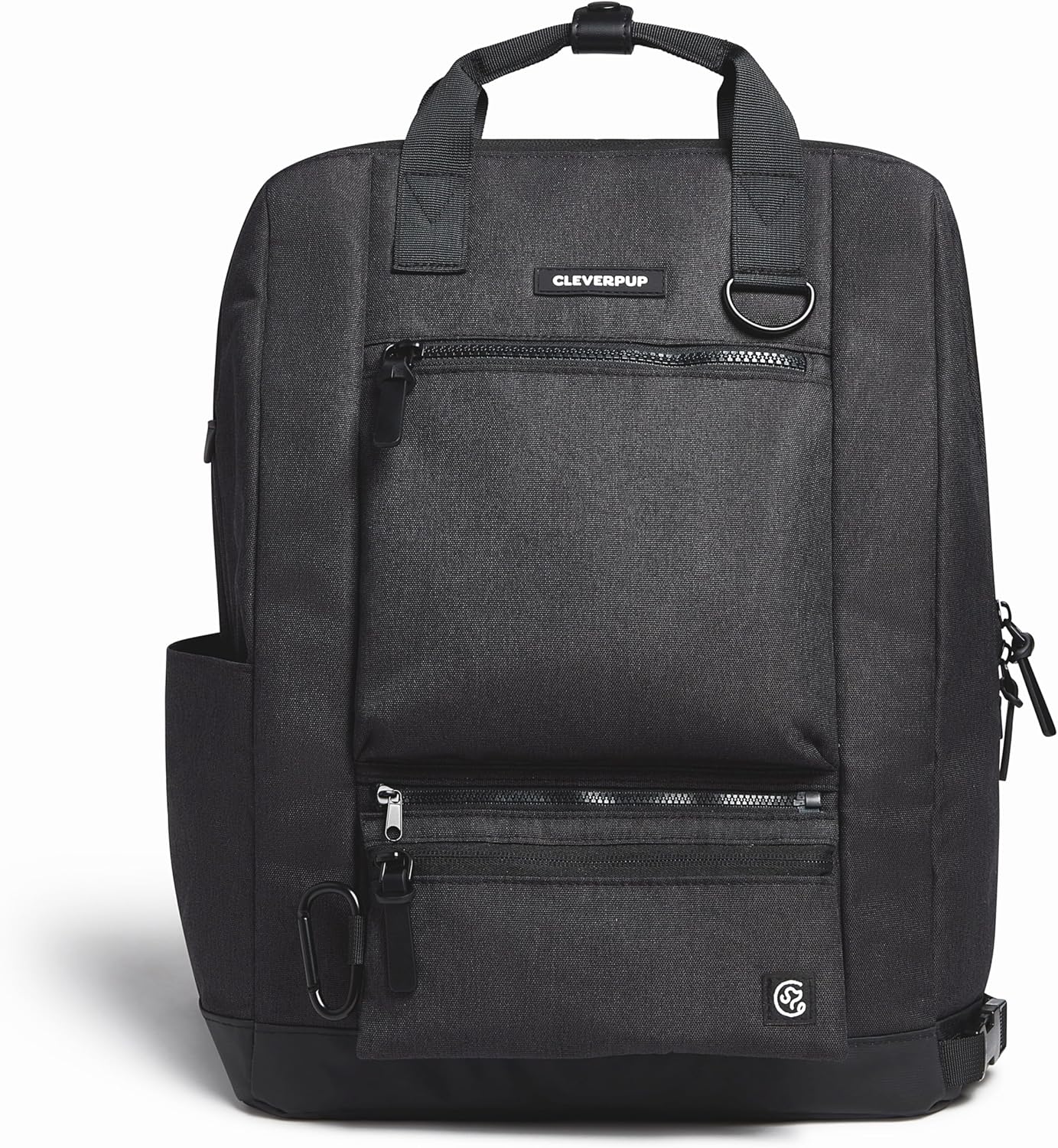 Cleverpup Porter 2-in-1 Dog Gear Backpack – Premium Dog Travel Bag with 10 Pockets, Zip-Off Treat Pouch, Leash Clip, Waterproof Pockets & Water Bottle Holder – Weekend, Hiking, Camping, Graphite