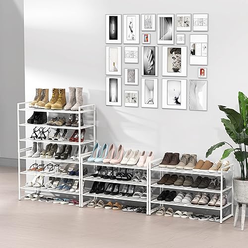 Miniatura 2 de Simple Houseware Estante organizador apilable de 3 niveles, color blanco