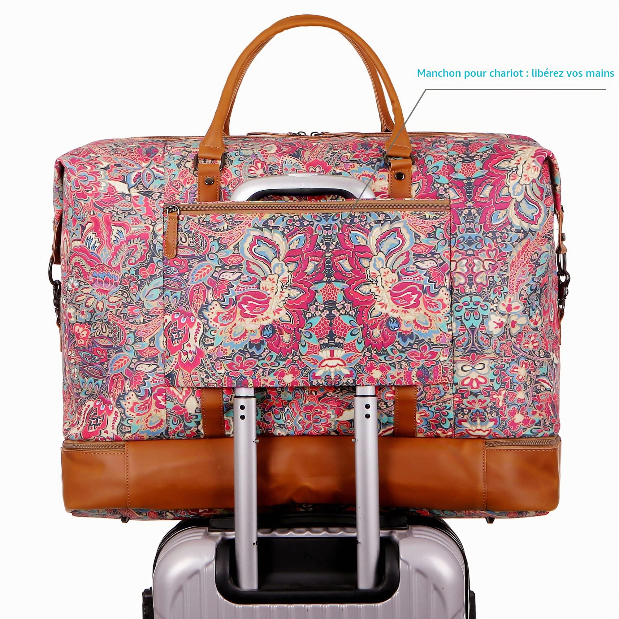 BAOSHA Grand Sac de Voyage pour Femme Sac Weekend avec Compartiment à Chaussures Bagage à Main Sac de Sport HB-05 (HS)