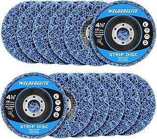 12-Pack Blue Stripping Discs for Angle Grinder 4-1/2" x 7/8" – Rust Paint Oxide & Contaminant Removal for Metal Wood & Plastic Surfaces