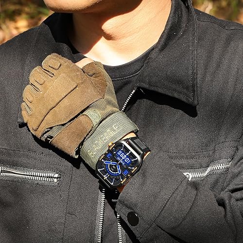 Miniatura 11 de Relojes inteligentes militares para hombres (responder/hacer llamadas) con potente linterna de 1.96 pulgadas HD, reloj inteligente táctico al aire