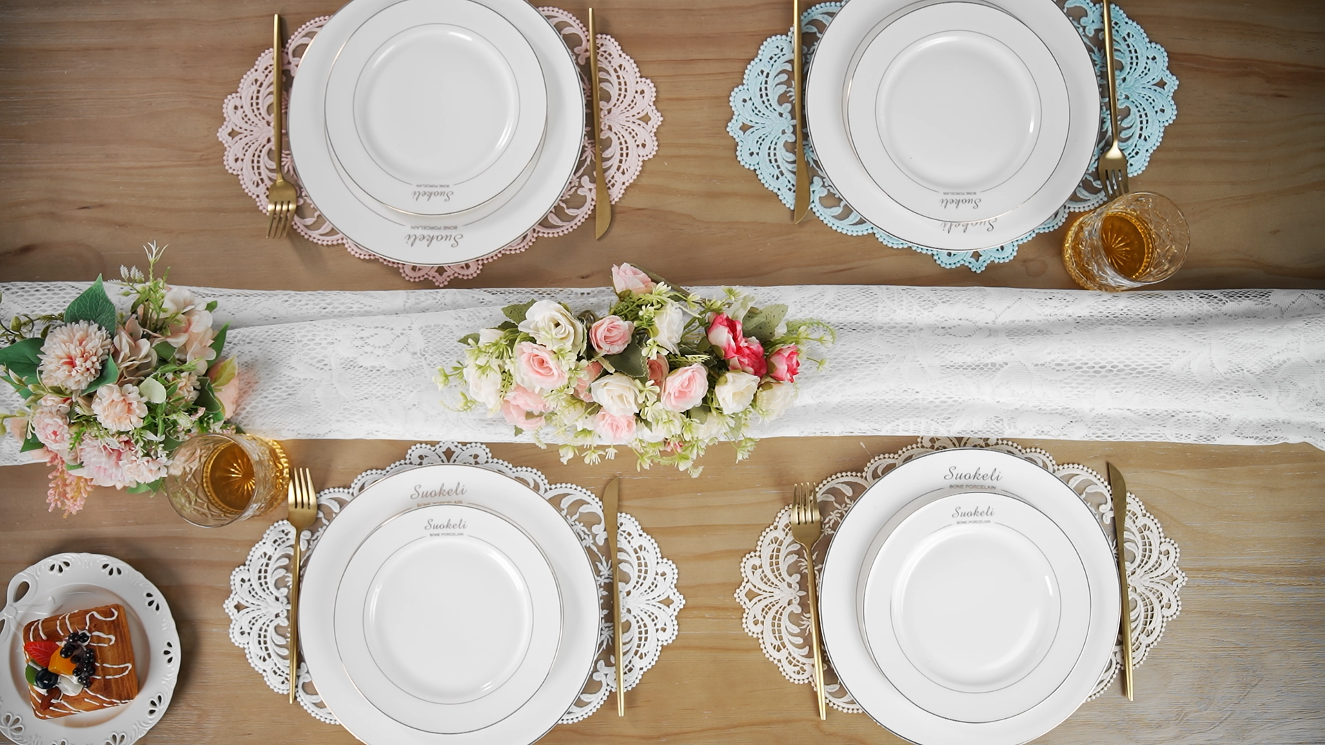 Amazon.com: Mixweer 10 Pcs Pink Retro Lace Placemats Oval