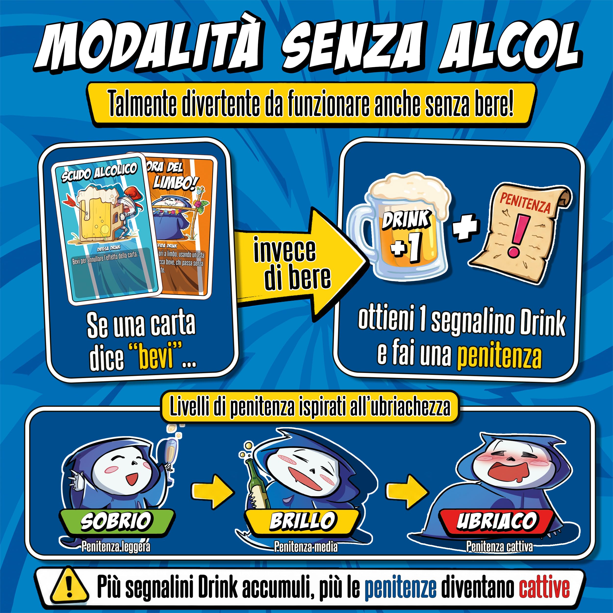 Wacky Party Pack – Gioco Base Wacky + Espansione Alcolica Wacky Drink | Drinking Game e Party Game di Carte | Gioco da Tavolo per Feste, Serate e Amici | età 18+, 4-10 Giocatori | in Italiano