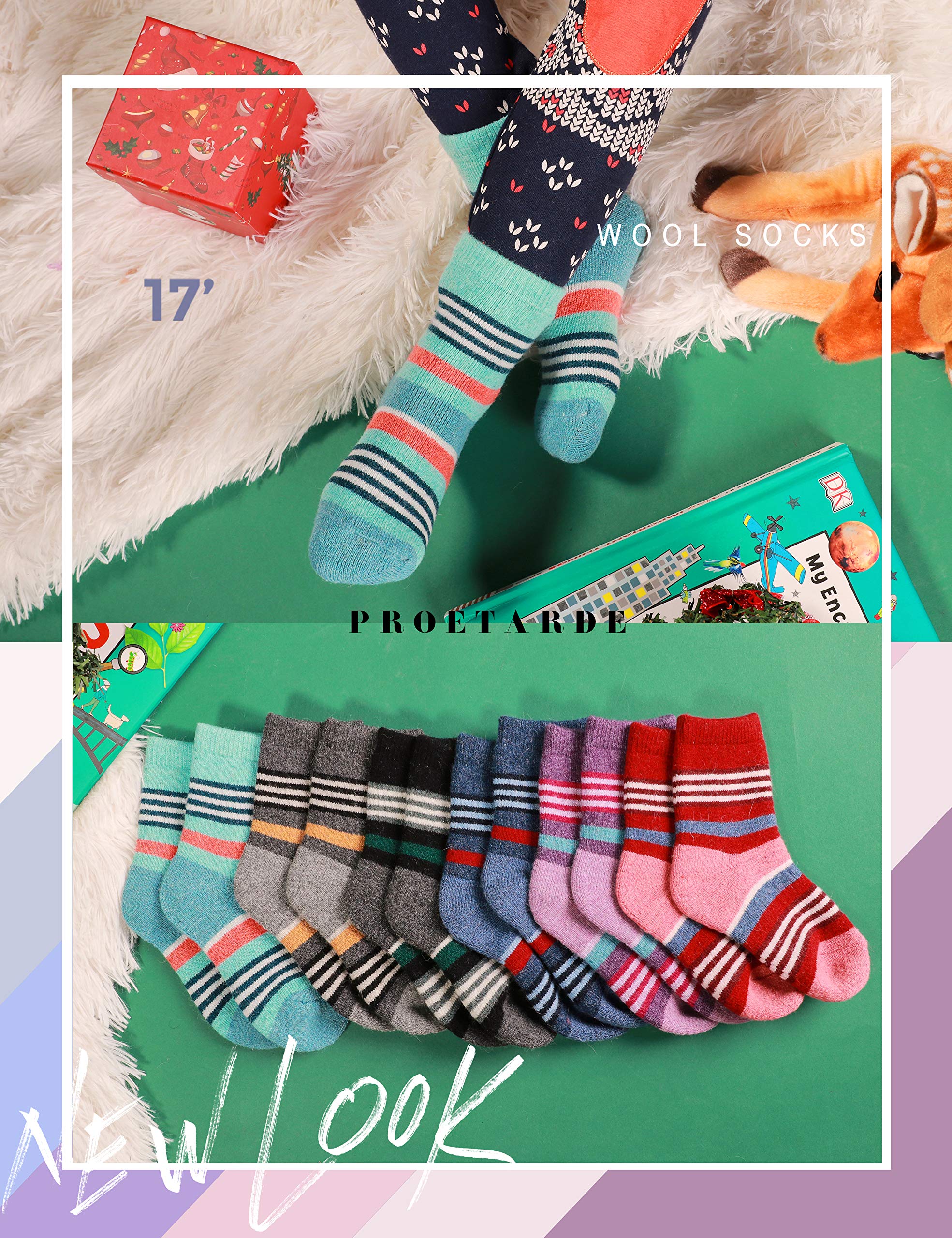 PROETRADE 6 pares de calcetines térmicos para niños y niñas