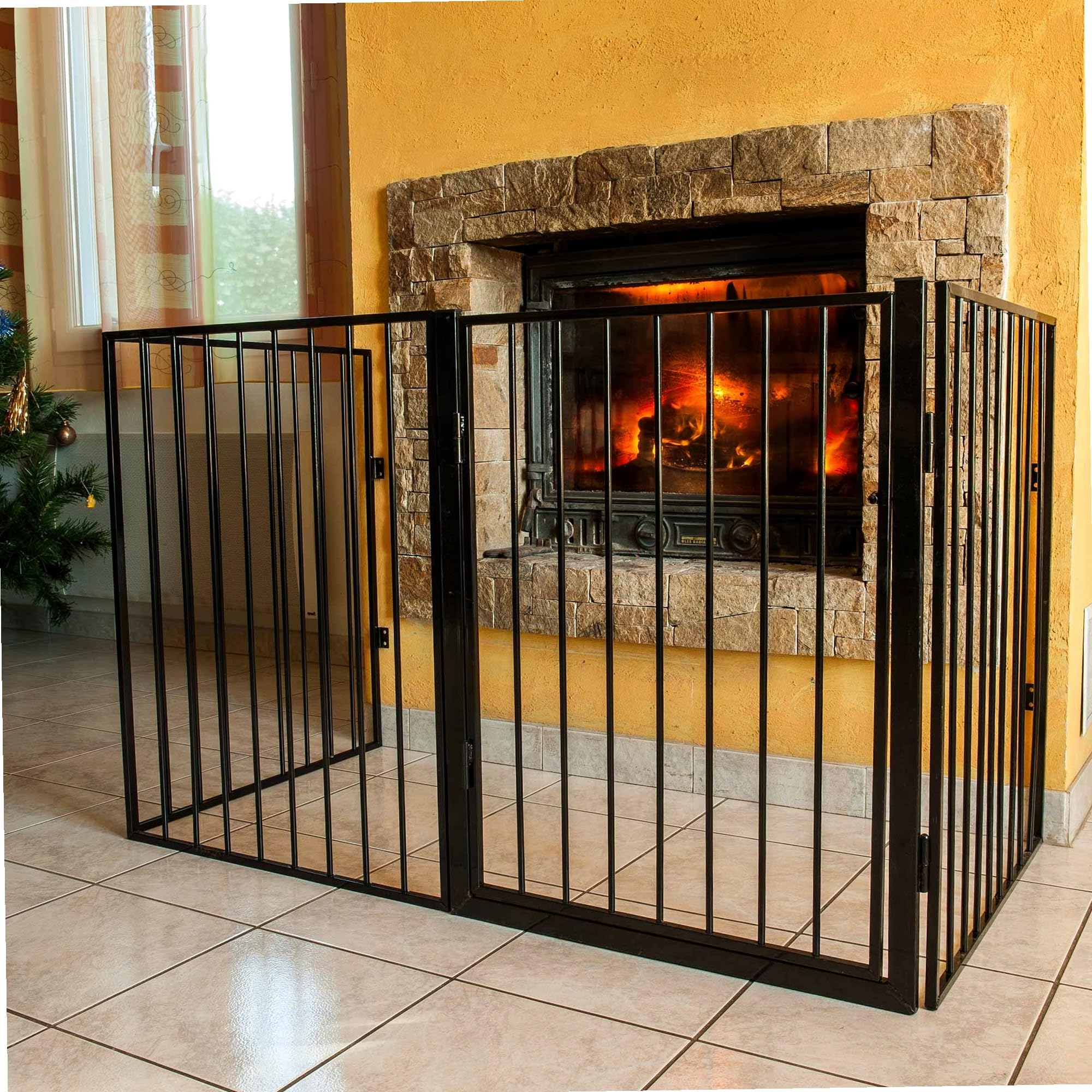 WERKA PRO Barrera de Seguridad de Metal 4 Paneles 240cm