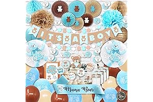 All-Inclusive Teddy Bear Boy Baby Shower Decorations Kit