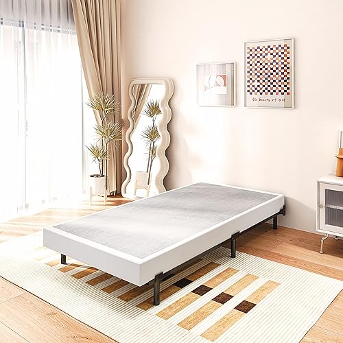 Miniatura 2 de Somier individual de 7 pulgadas, resorte de metal de alto perfil, base de colchón resistente, cubierta fácil de limpiar, silencioso, antideslizante,