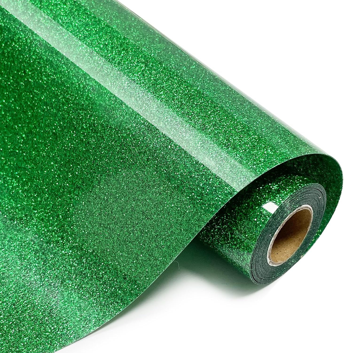 SCZENQI Black Glitter HTV Heat Transfer Vinyl Rolls- 10" x 8ft. Glitter HTV Black for Shirts. Iron on Vinyl and Heat Transfer Vinyl for All Cutters Machines. Easy to Cut & Weed Heat Vinyl Designs
