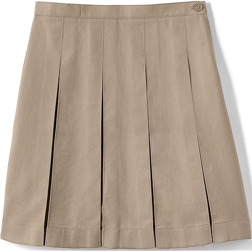 Lands' End School Uniform Girls Solid Box Pleat Skirt Below The Knee