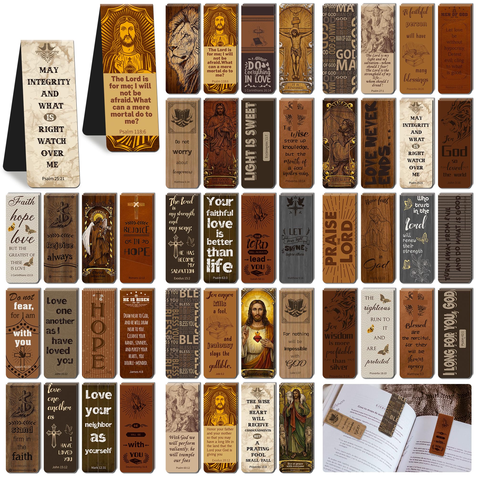 Lot de 144 marque-pages magnétiques en forme de Bible, marque-pages chrétiens en vrac pour la lecture de femmes, hommes, adultes, enfants, amateurs de livres, jolis marque-pages religieux